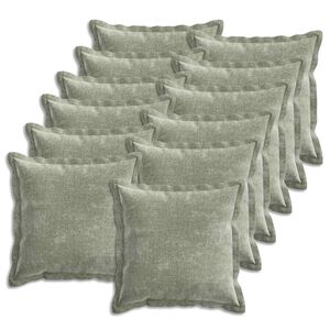 vidaXL Housse de coussin 12 pcs HOUTEN Vert 40 x 40 cm Tissu Chenille