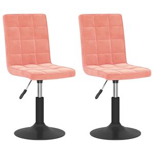 vidaXL Chaises pivotantes &agrave; manger lot de 2 rose velours