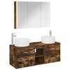 vidaXL Ensemble de mobilier de salle de bain 4 pc Ch&ecirc;ne fum&eacute;