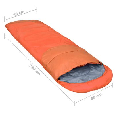 vidaXL Sacs de couchage légers 2 pcs Orange 15°C 850 g