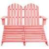 vidaXL Chaise de jardin Adirondack 2 places et pouf sapin rose