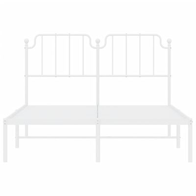 vidaXL Cadre de lit métal sans matelas et tête de lit blanc 135x190 cm