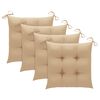 vidaXL Chaises de jardin et coussins beige lot de 4 Bois teck massif