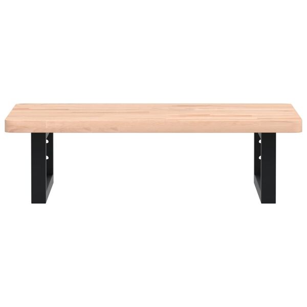 vidaXL Étagère de vasque murale acier et bois massif de hêtre