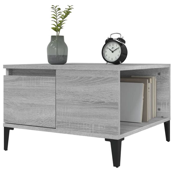 vidaXL Table basse sonoma gris 55x55x36,5 cm bois d'ing&eacute;nierie