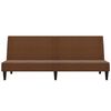 vidaXL Canap&eacute;-lit &agrave; 2 places avec tabouret Marron Tissu microfibre
