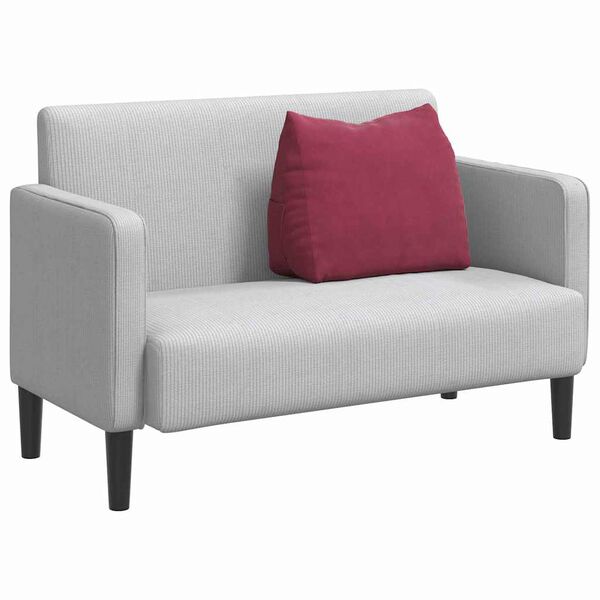 vidaXL Coussin de Dos Bordeaux 60 x 20 x 50 cm Tissu en velours c&ocirc;tel&eacute;