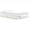vidaXL Cadre de lit sans matelas blanc bois massif 160x200 cm