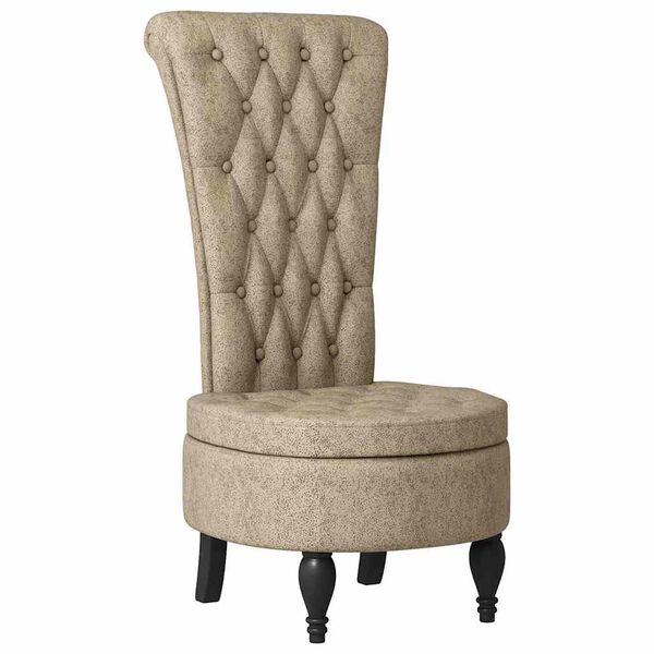 vidaXL Fauteuil &agrave; pantoufle Gris clair 56,5 x 70 x 110 cm Simili daim