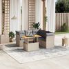 vidaXL Salon de jardin avec coussins 5 pcs beige r&eacute;sine tress&eacute;e