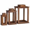 vidaXL Lanterne 3 pc Naturel 30 x 30 x 44 cm Bois d'Acajou