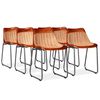 vidaXL Chaises &agrave; manger lot de 6 marron et beige cuir v&eacute;ritable/toile
