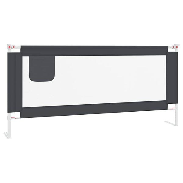 vidaXL Barri&egrave;re de s&eacute;curit&eacute; de lit d'enfant Gris fonc&eacute; 200x25 cm Tissu