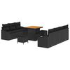 vidaXL Ensemble de canap&eacute; de jardin 10 pc 9-Nombre de places Noir