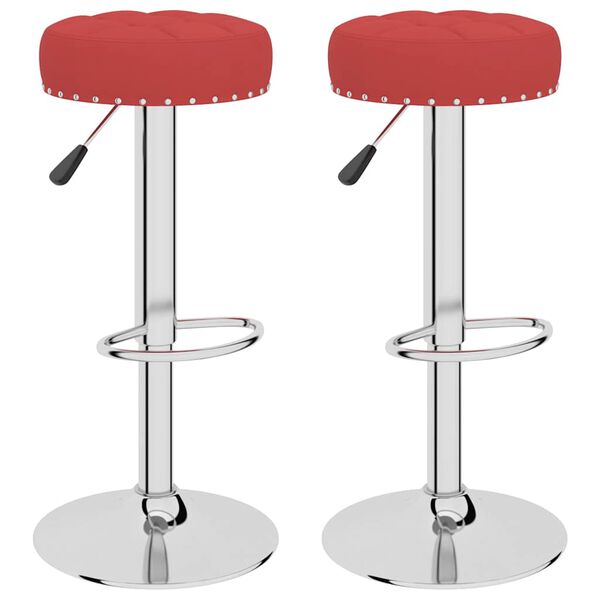 vidaXL Tabourets de bar lot de 2 rouge bordeaux tissu