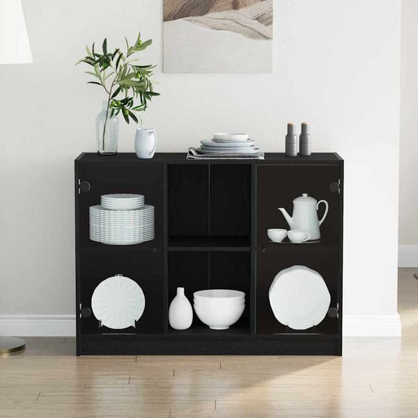 vidaXL Buffet Ch&ecirc;ne noir 100 x 37 x 75.5 cm