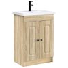 vidaXL Ensemble de mobilier de salle de bain Ch&ecirc;ne Sonoma