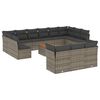 vidaXL Salon de jardin avec coussins 14 pcs gris r&eacute;sine tress&eacute;e