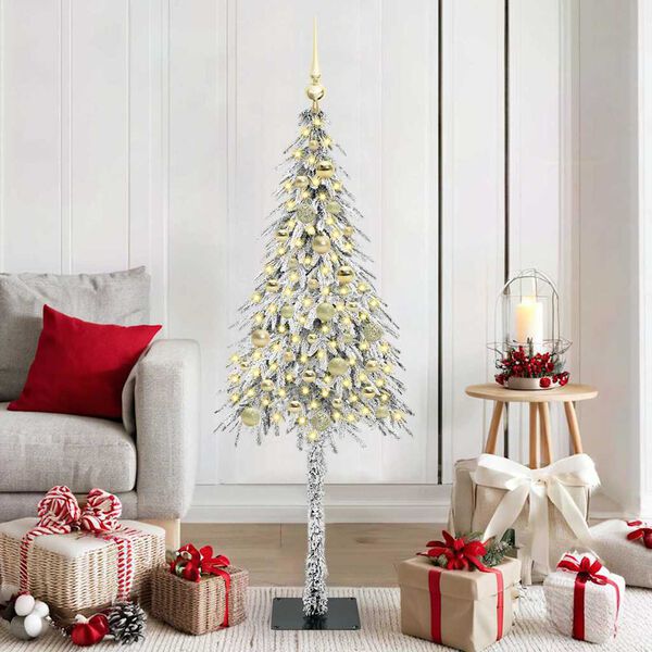 vidaXL Sapin de Noël avec 150 LED Blanc 150 cm PE et Acier