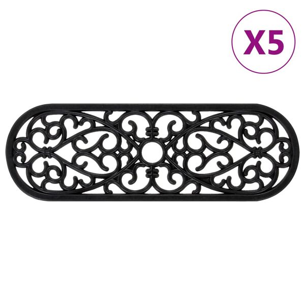 vidaXL Marches d'escalier 5 pcs 25x75 cm caoutchouc