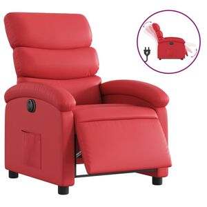 vidaXL Fauteuil inclinable &eacute;lectrique Rouge Similicuir