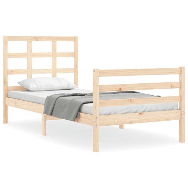 vidaXL Cadre de lit sans matelas 90x200 cm bois massif