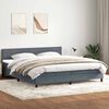 vidaXL Sommier &agrave; lattes de lit et matelas gris fonc&eacute; 180x220cm velours