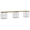 vidaXL Banc de jardin design gabion 203x31x42 cm bois de pin impr&eacute;gn&eacute;