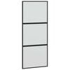 vidaXL Porte coulissante noir 90x205 cm verre tremp&eacute; aluminium