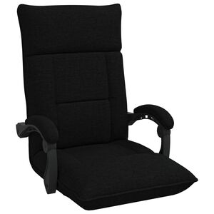 vidaXL Fauteuil de sol ajustable Noir Tissu