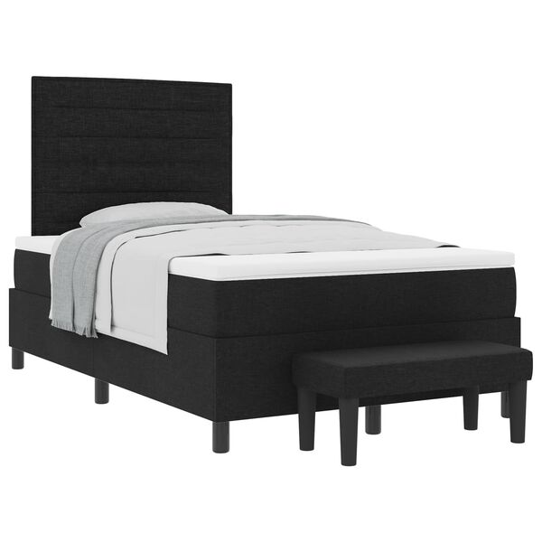 vidaXL Lit &agrave; ressorts avec matelas Noir 120 x 190 cm tissu