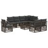 vidaXL Ensemble de canap&eacute; de jardin R&eacute;glable 9 pcs Gris polyrotin