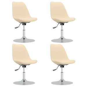 vidaXL Chaises pivotantes &agrave; manger lot de 4 Cr&egrave;me Tissu