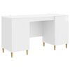vidaXL Bureau Blanc brillant 142,5 x 50 x 75 cm Bois d'ing&eacute;nierie