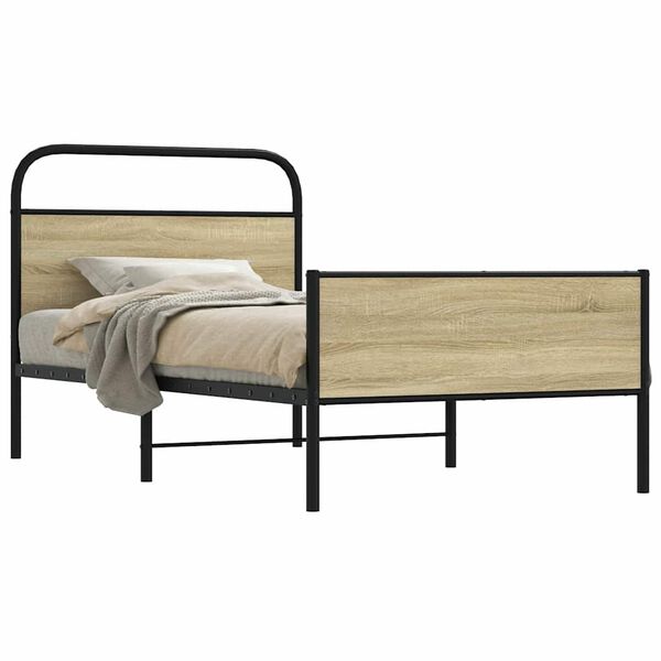 vidaXL Cadre de lit sans matelas 90x190cm ch&ecirc;ne sonoma bois ing&eacute;nierie