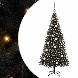 vidaXL Sapin de No&euml;l Noir 180 cm PVC