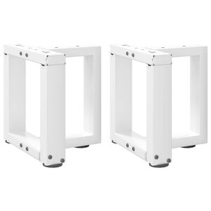 vidaXL Pieds de table basse en T, 2 pi&egrave;ces, blanc, 30 x 25 x (30-31) cm, acier
