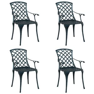 vidaXL Chaise de jardin 4 pcs Vert 61 x 60,5 x 93cm Aluminium