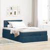 vidaXL Lit ottoman avec matelas et LED bleu fonc&eacute; 90x200cm velours
