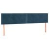 vidaXL T&ecirc;tes de lit Bleu fonc&eacute; 200 x 5 x 78/88 cm Velours