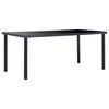 vidaXL Table &agrave; manger Noir 180x90x75 cm Verre tremp&eacute;