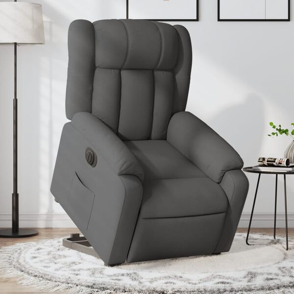 vidaXL Fauteuil inclinable &eacute;lectrique gris fonc&eacute; tissu