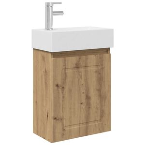 vidaXL Meuble de salle de bain avec robinet Ch&ecirc;ne artisanal