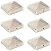 vidaXL Bouchons de poteau de cl&ocirc;ture pyramidaux 6 pcs Inox 91x91 mm