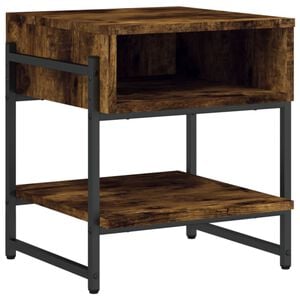vidaXL Table basse ch&ecirc;ne fum&eacute; 40x40x45 cm bois d'ing&eacute;nierie