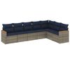 vidaXL Ensemble de canap&eacute; de jardin 7 pcs avec coussins gris r&eacute;sine tress&eacute;e