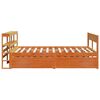 vidaXL Cadre de lit sans matelas cire marron 135x190cm bois pin massif
