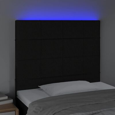 vidaXL Tête de lit à LED Noir 80x5x118/128 cm Tissu