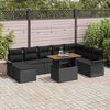 vidaXL Ensemble de canap&eacute; de jardin 9 pcs Noir Poly rotin