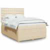 vidaXL Sommier &agrave; lattes de lit avec matelas Cr&egrave;me 140x190 cm Tissu